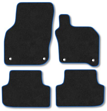 Audi A3 (2020+) [Mild Hybrid] Carpet Car Mats | Blue Edge Trim Tailored Fit Floor Mats Full Coverage Protection Accessories Easy Clean Anti Slip Made in the UK