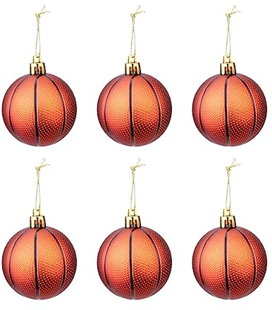 Luxshiny 6stücke Basketball Weihnachtskugeln Kunststoff Bauble Für Christbaumdekoration Festliche Hängedekoration Für Zuhause Und Partys