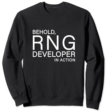 Divertido generador de números aleatorios Humor RNG Desarrollador en acción Sudadera