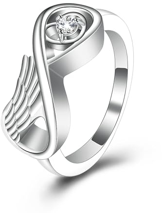 VCCWYQK Urnenring für Asche für Frauen Einäscherung Schmuck Infinity Crystal Memorial Ring für menschliche Hund Katze Asche Edelstahl Keepsake Ring