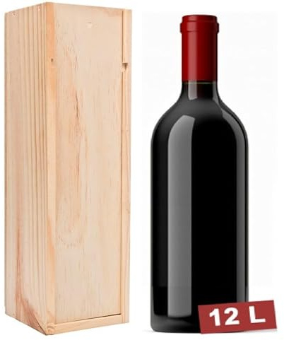 Vin rouge grand cru Bordeaux Supérieur - Bouteille de vin personnalisée + Caisse bois gravure [ Coffret bouteille de vin ] (BALTHAZAR 12 L)