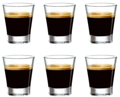 Bormioli rocco set 6 bicchierini da caff caffeino special in vetro cl 8,5