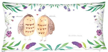 Mr. & Mrs. Panda 80x40 Pärchen Kissen Eulen Liebe - Geschenk, Sofakissen, Liebesgeschenk, Liebe Spruch, Dekokissen, Kopfkissen, Eule Deko,