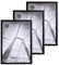 lincoolart Lot de 3 cadres photo 30 x 40 cm en bois MDF avec verre acrylique - Noir - 30 x 40 cm - Pour posters, photos, puzzles