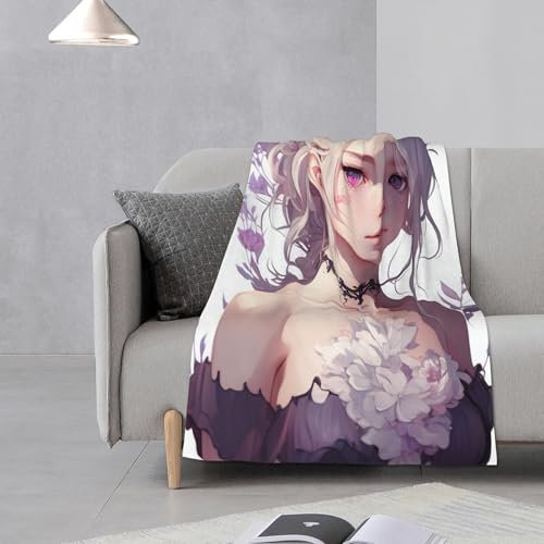 E-RIDES Kleine Flanelldecke, 76 x 100 cm, lila gekleidete Schönheitsdecke für Babys, Kinder, Katzen, Hunde, Reisen – leichte Decke für Couch, Bett, Auto und Kinderwagen, ideales Geburtstagsgeschenk
