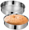 Amosfun Set Di 2 Teglie Rotonde Per Torte in Acciaio Inox Con Finitura Liscia Perfette Per Servire Dessert E Frutta