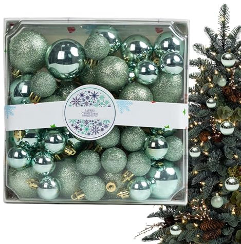 Ornements De Boules De Noël – Ensemble De 44 Boules À Suspendre pour Arbre De Noël | Décorations De Boules De Noël Incassables | Boules De Noël Ornements pour La Décoration De La Maison (Vert)
