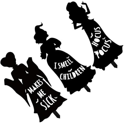 Pocoiau Panneau de sorcière noire pour pelouse d'extérieur envoûtante pour Halloween, décoration de jardin