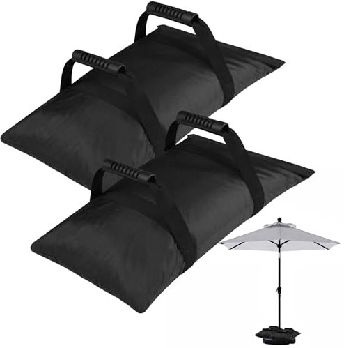 TRINKA Gewichtssandsäcke für Regenschirm, 2 x 20,4 kg, befüllbare, gerade Sandsäcke für freischwingende Terrassenschirme, Trampolin, Gartenmöbel (ohne Sand)