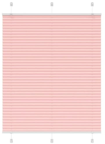vidaXL Plissee Rosa 105x100 cm Stoffbreite 104,4 cm Polyester, Faltrollo, Klemmfix, Plisseerollo, Jalousie, Rollo, Plisseerollo für Fenster