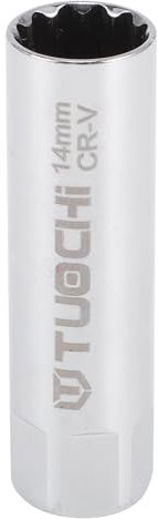 INFINAUTO Spark Plug Impact Socket 63mm for Car Motorcycle Dirtbike Repair Hardware Tool CR-V Silver Tone Durable 12 Point 14mm 3/8 Inch Drive