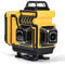 cjumel Niveau Laser avec Trepied, 4D 16 Lignes Vert Rotatif Laser Level Multifonctionnel 4x360° Niveaux Laser Autonivelant en Croix avec 1.6 M Trépied, Batterie 5400mAh, Télécommande