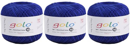 golo 3 Balls Crochet Thread Size 10 Crochet Yarn for Hand Knitting 170