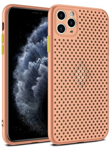 SSASMEU Custodia in silicone morbido traspirante e rinfrescante per iPhone 14, 13, 12, 11 Pro, XS Max, Mini, X, XR, 6S, 8, 7 Plus, ultra sottile, dissipazione del calore, rosa, per iPhone 13 Mini