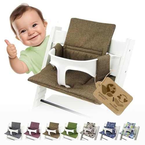 Ersatzbezug Kissen kompatibel mit Stokke Tripp Trapp M2 (meliert hellbraun) | Sitzkissen, Kissen-Set, weich, gepolstert, waschbar & langlebig