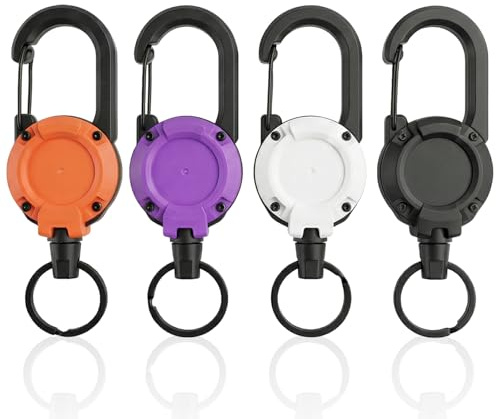 4 Pcs Heavy Duty Retractable Keychain Heavy Duty Retractable Lanyard