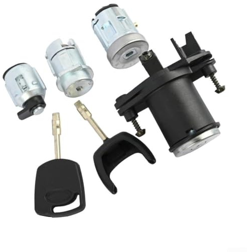 Ensemble de cylindres d'allumage et de serrure de porte avec 4 serrures et 2 clés pour l'ajustement et la fonction OEM pour Ford Fiesta V 2001 2008