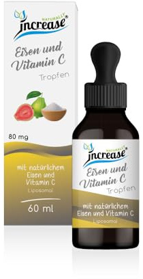 Liposomale Eisen und Vitamin C Tropfen hochdosiert - (2400mg pro Packung) 80mg Eisen und Vitamin C pro Tagesdosis - MCT Öl - Hohe Bioverfügbarkeit