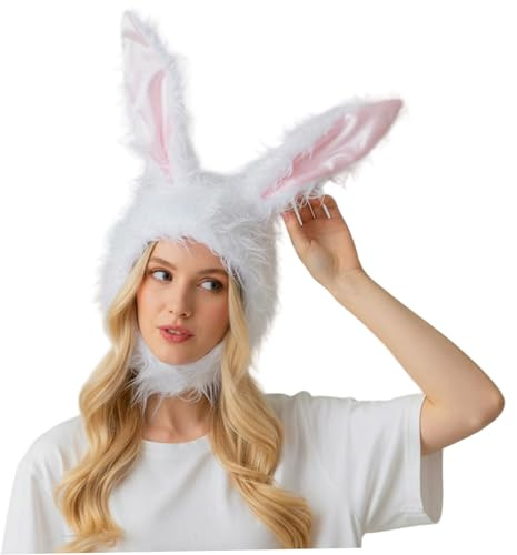 Jorzer Hasenmütze für Frauen Mädchen Kawaii Y2k Lange Floppy Hasenohren flauschig warm Winter Fuzzy Mütze Ohren, Beanie, Floppy, Hase, Pelz.