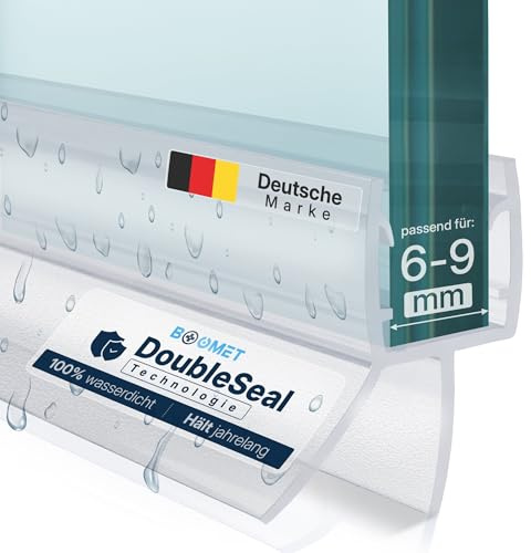 BOOMET Duschdichtung 6mm 8mm · Langlebige Duschdichtungen für Duschtüren · Universal Dichtung Dusche Glastür · Duschlippe für Duschkabinen Dichtungen · Duschtürdichtung unten (1x 80cm)