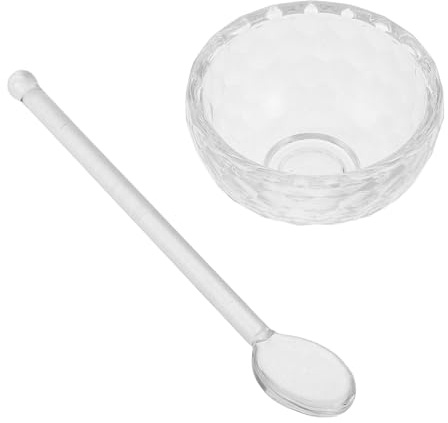 iplusmile Facial Mask Mixing Bowl Glass Cosmetic Mixing Bowl Set with Spoon for DIY Skincare and Salon Use