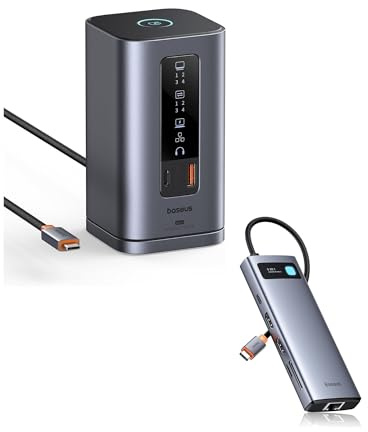 Baseus Docking Station Spacemate(Win) 11 in 1+Docking Station Dual Monitor 4K@120Hz, 9 in 1