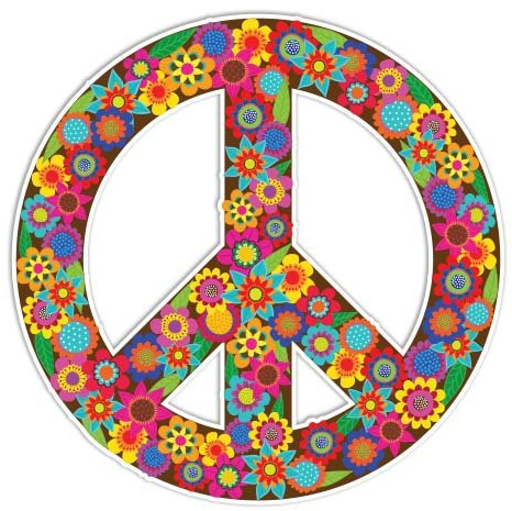 meganjdesigns braun floral Peace Sign Auto Aufkleber Aufkleber Vinyl Hippie Bumper Aufkleber