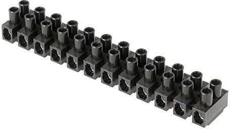 REGLETTE Terminale 12 sezioni a Vite a Vite per Cavi elettrici Morsetti elettrici Fino a 4 mm a Vite per Collegamento di elettrodomestici, circuiti Elettronici Fino a 24A, Nero