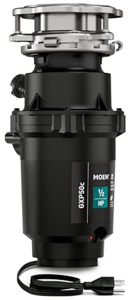 Moen Prep Series PRO Continuous Feed Compact Garbage Disposal for Kitchen Sink with Power Cord, GXP50C