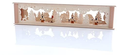 Rudolphs Schatzkiste Schwibbogenerhöhung mit Winterkinder und Beleuchtung BxHxT 52x10x10cm NEU Lichterbogen Fensterbogen Spitzbogen Erzgebirge Seiffen Weihnachten Licht Holz Dekoration Beleuchtung