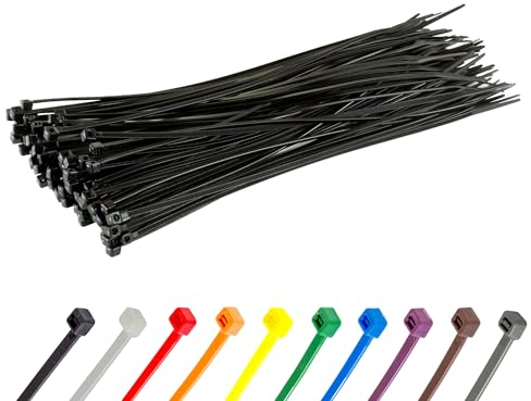 Gocableties Small Black Cable Ties, 150mm x 3.6mm, Pack of 100, 6 Premium Nylon Zip Ties, Plastic Tie Wraps, Secure Self-Locking Mechanism, for Home, Garden, Office and DIY