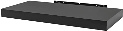 WOLTU Wandboard Wandregal CD DVD Regal Bücherregal Schweberegal Holz Board 80x22.9x3.8cm schwarz für Büro, Wohnzimmer, Schlafzimmer, Küche RG9318sz