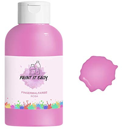 PAINT IT EASY Fingerfarbe, 750 ml Großgebinde für Kindergärten, Schulen & Freizeit, Rosa
