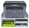 PAG Desktop Printer Stand With Storage,Multi-Purpose Desk Tidy Organiser with 3 Open Compartments For Office Home School,White