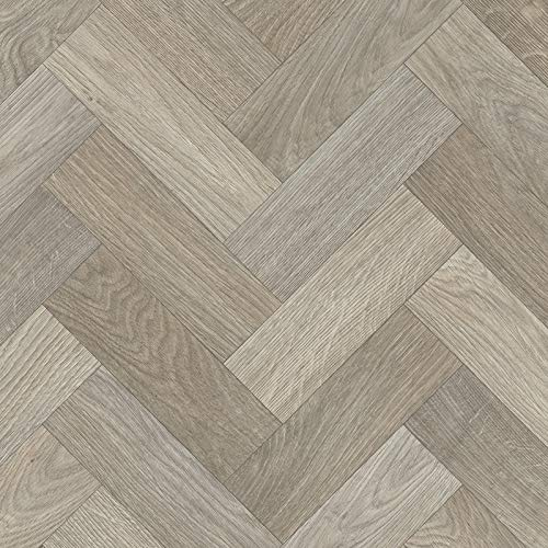 247Floors Parquet Style Magic Vinyl Flooring Realistic 2.8mm Slip Resistant Foam Backed Lino (Beige & Brown Parquet, 6m x 4m / 19ft 8 x 13ft 1)