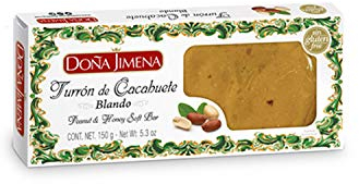 Doña Jimena Touron de Cacahuète et Miel, Texture Crémeuse, Qualité Suprême, Douceur de Noël Typique, Touron Traditionnel Sans Gluten, Amande, 150 Grammes