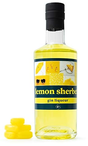 Lemon Sherbert Gin by R3, Lemon Gin Liqueur 50cl, Lemon Flavoured Gin Gift Set – Sweet Cocktail Mixers for Alcohol Drinks – Birthday Gin Gifts for Women & Men, Gin Hamper