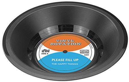 Healifty Retro Vinyl Record Bowl Record Design Stylish Vinyl Bowl for Serving Food Fruit and Dessert Gift for Music Lovers