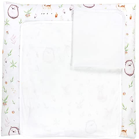 TupTam Baby Wickelauflage inkl. 2 Frotteebezügen ANK019, Farbe: Lichtung/Rehe, Größe: 75 x 85 cm