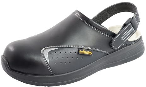 EuroRoutier Basic 2.0 Black Leder, Schuhe, Sicherheitsclogs, EN ISO 20345: 2011 SB A-E-FO-SRA (Numeric_40)