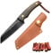 Fubinaty Chef Knife 4 Inch Small BBQ Knife Handmade Forged Fruit Peeling Knife High Carbon Steel Kitchen Cook Knives Full Tang Wood Handle with Sheath for Home, Restaurant, Camping