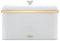 Tower T826130WHT Cavaletto Bread Bin with Removable Lid, Large Capacity, Durable Steel Body, Optic White and Champagne Gold