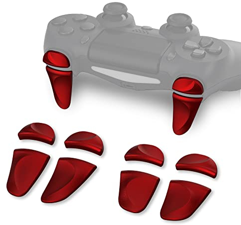 PlayVital Accessoires Manette pour ps4 Gâchette,Bouton Extension pour ps4 Slim Pro Controller Tigger Stop-Rouge Écarlate