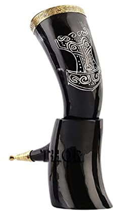 Wikinger-Trink-Thor-Horn-Becher | Becher für Wein, Bier, Wikinger, Stil, Geschenk für Männer, Geburtstag, Weihnachten, Party, Jahrestag, 22,9 cm - 30,5 cm, rustikale Vintage-Heimdekoration, Geschenke