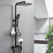 DnKelar Doccia Termostatica con Display Digitale, Set Colonna Doccia a 4 Modalità in Rame, Soffione a Pioggia Quadrato per Bagno 290 * 190 mm Altezza Regolabile (A, Nero)