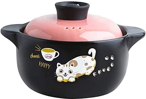 YANYUESHOP Pot en Argile pour la Cuisson Casserole en céramique Pot en Argile Casserole en Terre Cuite Stockage de la Chaleur, sain et économe en énergie (Taille: Capacité 4L)