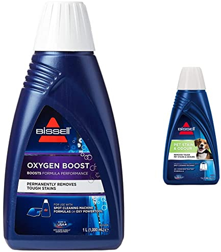BISSELL SpotClean Oxygen Boost Formula, Nylon/A, Double Concentrate & Pet Stain & Odour Formula | For Use in Compact Carpet Cleaners | Removes Stains and Neutralized Pet Odours | 1085N