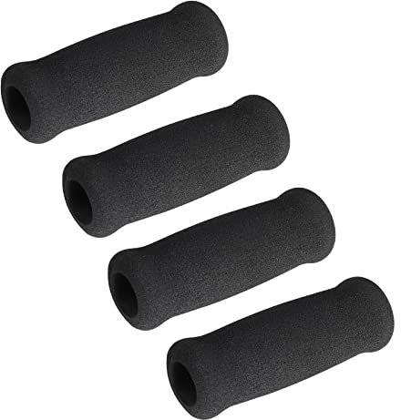 4 Stück Ersatz-Gehstockgriff, Schaumstoff-Griff, Ersatzgriff, versetzte Gehstockgriffe, Handgriff, Schaumstoffgriff für Gehstock, Fahrradlenker, 11,4 x 2,2 x 2,2 cm, Schwarz