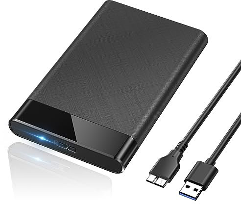 POSUGEAR 2.5'' External Hard Drive Enclosure USB 3.0 to SATA III Tool-Free External Hard Drive Case for 7mm/9.5mm 2.5 inch SSD HDD with UASP, Compatible with WD Toshiba Samsung Hitachi PS4 Xbox PC TV