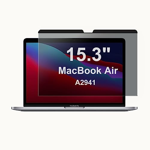 elfofle Magnetischer Blickschutzfilter für MacBook Air 15.3, Blickschutzfolie kompatibel mit Anti-Blue Light Privacy,Film Abnehmbar Blaulicht Privacy Screen für Laptop 15.3 (MacBook Air 15.3)